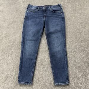 Silver Jeans Suki Skinny Womens 32x27 Stretch Mid Rise Blue Denim Jeans Pants